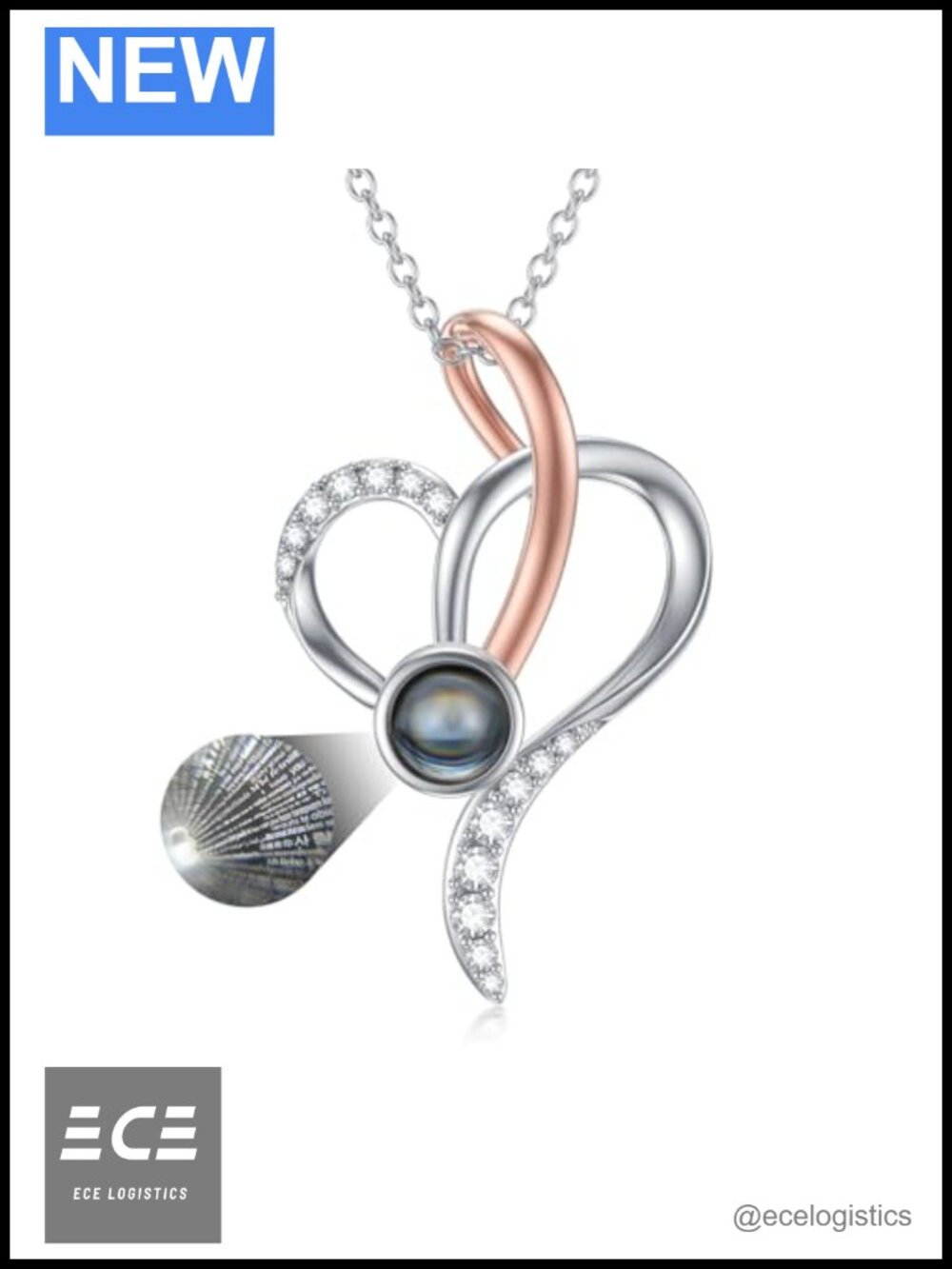 I Love You Necklace 100 Languages S925 Sterling Silver Heart Pendant for Women